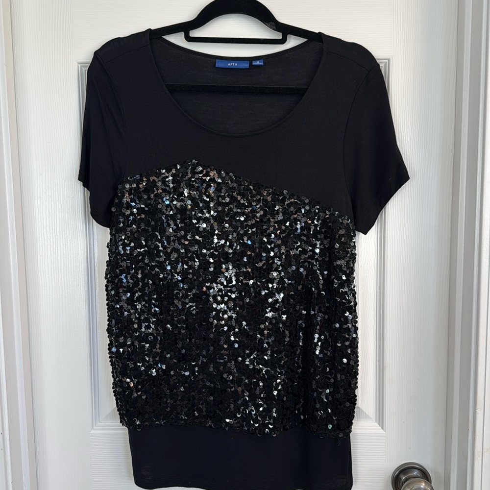 Black Sequin Top
